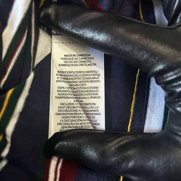 Polo Ralph Lauren Men's French Navy Stripe Custom Slim Fit Crew-Neck T-Shirt - Picture 5 of 5